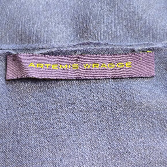 Huge Cashmere Lightweight Woven Wrap Scarf Shawl Periwinkle Blue - Picture 8 of 10